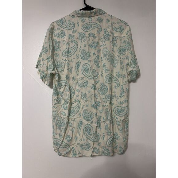 Maison Article Paisley Button Up Bandana Blue Mens Size Medium - Picture 4 of 7